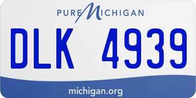 MI license plate DLK4939