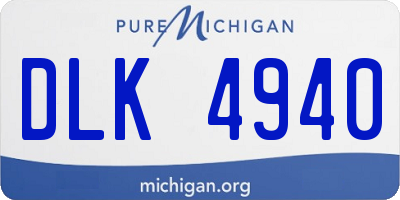 MI license plate DLK4940