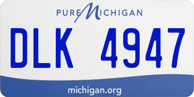 MI license plate DLK4947