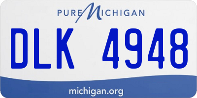 MI license plate DLK4948