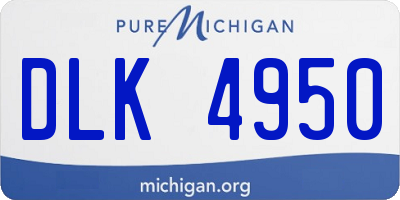 MI license plate DLK4950