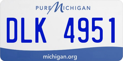 MI license plate DLK4951