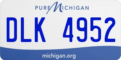 MI license plate DLK4952