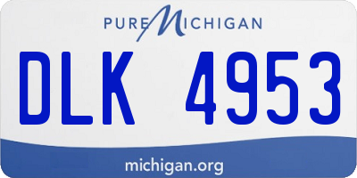 MI license plate DLK4953