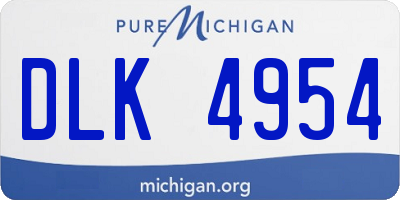 MI license plate DLK4954