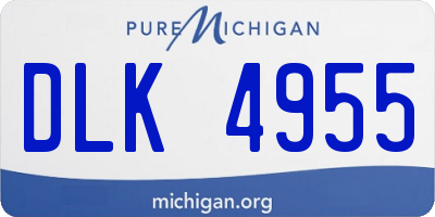 MI license plate DLK4955