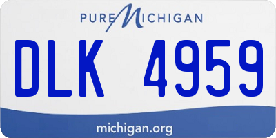 MI license plate DLK4959