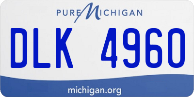 MI license plate DLK4960