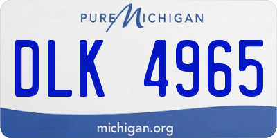 MI license plate DLK4965