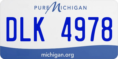 MI license plate DLK4978