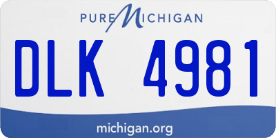 MI license plate DLK4981