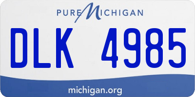 MI license plate DLK4985