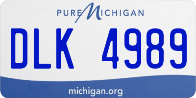 MI license plate DLK4989