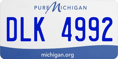 MI license plate DLK4992