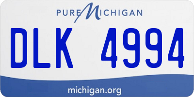 MI license plate DLK4994