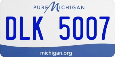 MI license plate DLK5007