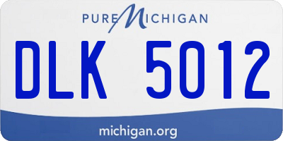 MI license plate DLK5012