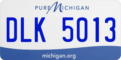 MI license plate DLK5013