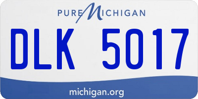MI license plate DLK5017