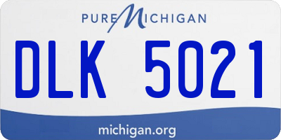 MI license plate DLK5021