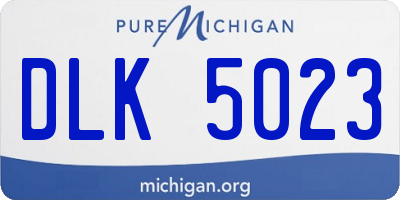 MI license plate DLK5023