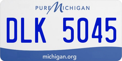 MI license plate DLK5045