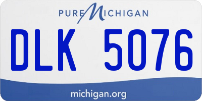 MI license plate DLK5076