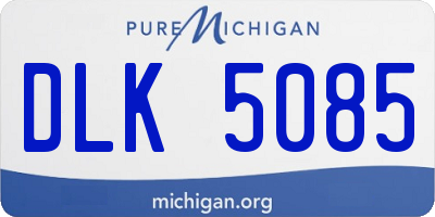 MI license plate DLK5085