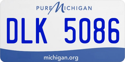 MI license plate DLK5086