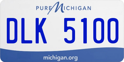 MI license plate DLK5100