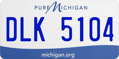 MI license plate DLK5104