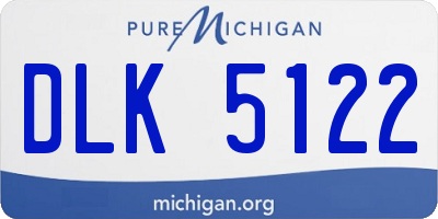 MI license plate DLK5122