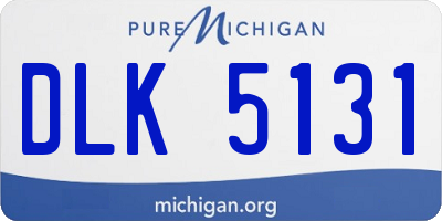 MI license plate DLK5131
