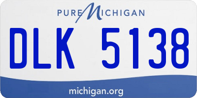 MI license plate DLK5138