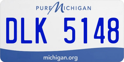 MI license plate DLK5148