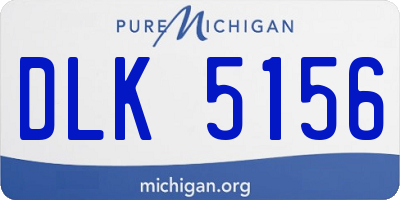 MI license plate DLK5156