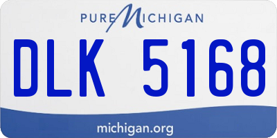 MI license plate DLK5168