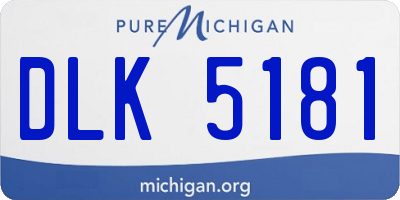 MI license plate DLK5181