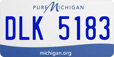 MI license plate DLK5183