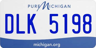 MI license plate DLK5198