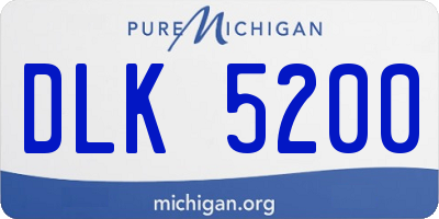 MI license plate DLK5200