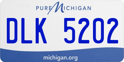 MI license plate DLK5202
