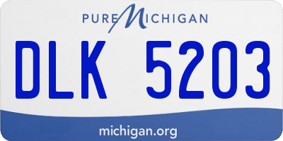 MI license plate DLK5203