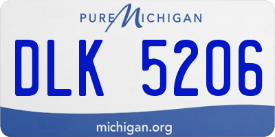 MI license plate DLK5206