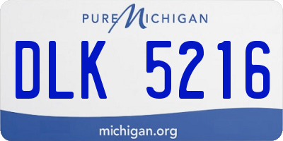 MI license plate DLK5216
