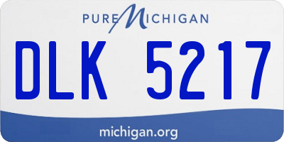 MI license plate DLK5217