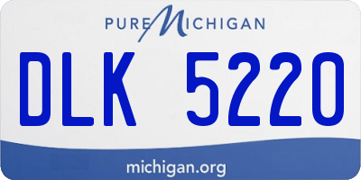 MI license plate DLK5220