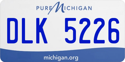MI license plate DLK5226