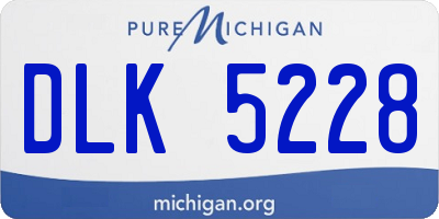MI license plate DLK5228