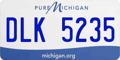 MI license plate DLK5235